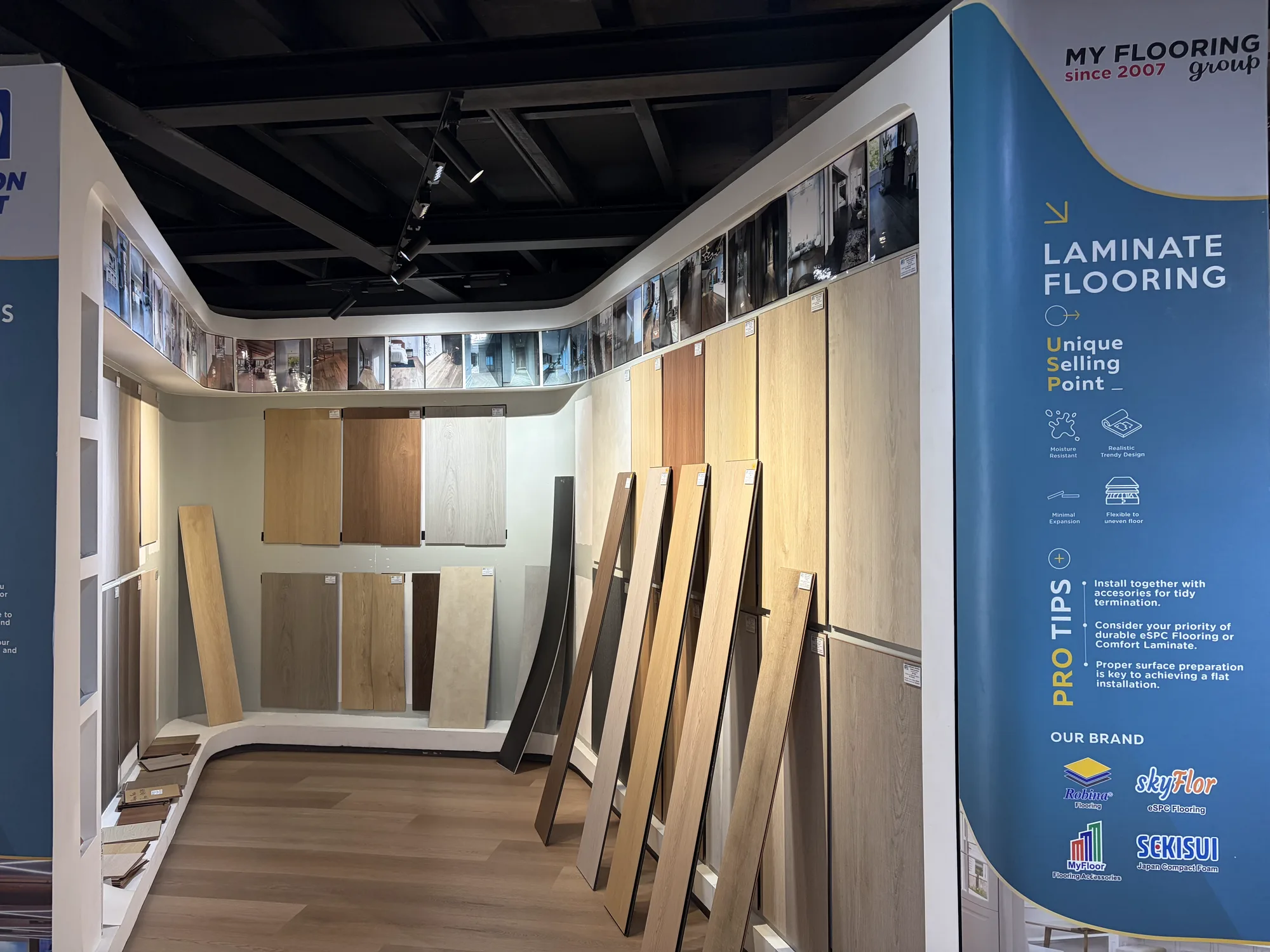 MissReno showroom interior — renovation material displays (7)